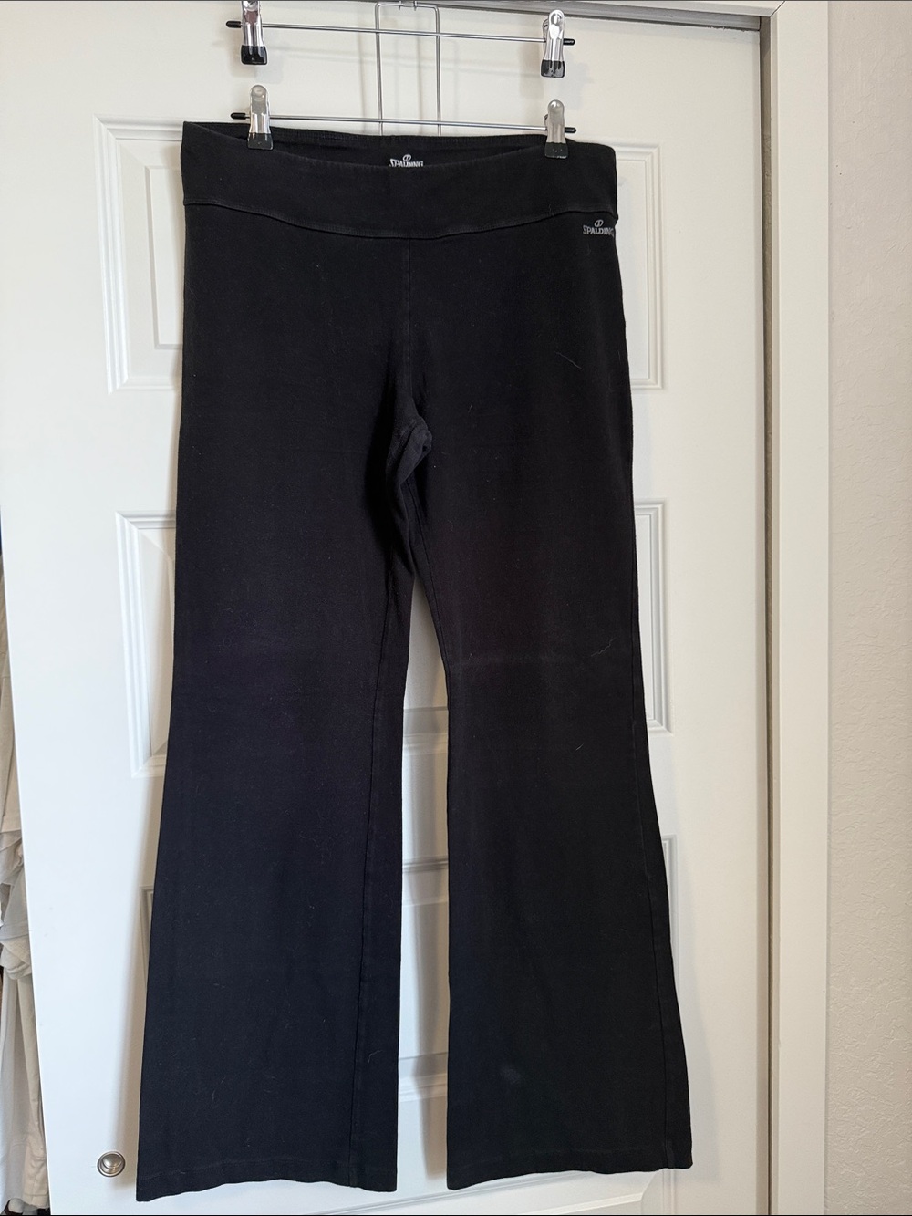 Spalding Black Wide-Leg Yoga Pants